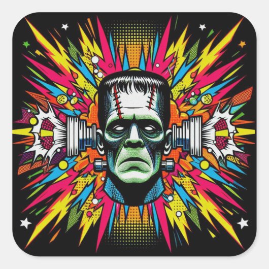  "Bolt Blowing Monster" Quadratischer Aufkleber (Vorderseite)