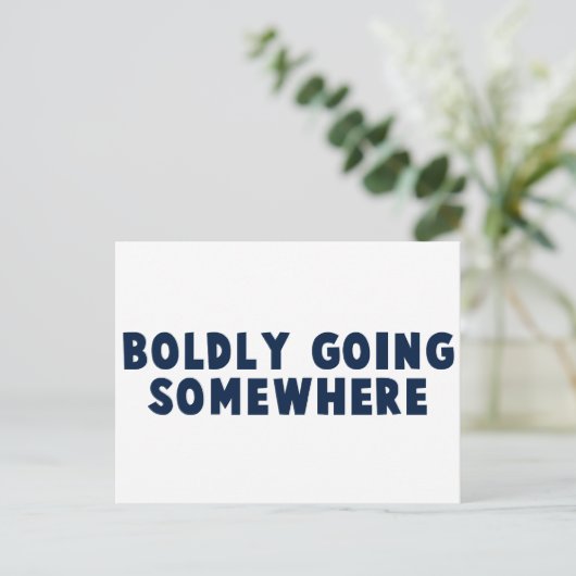 Bolt geht irgendwo hin postkarte (Stehend Vorderseite)