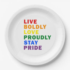 Bolt-Liebe Bleibe stolz Pride Paper Plate Pappteller