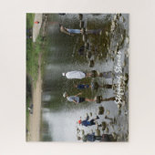 Bolton Abbey Stepping Stones Yorkshire Dales Scene Puzzle (Vertikal)