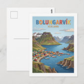 Bolungarvík Island Postkarte (Vorne/Hinten)