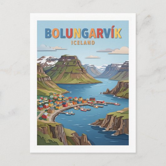 Bolungarvík Island Postkarte (Vorderseite)