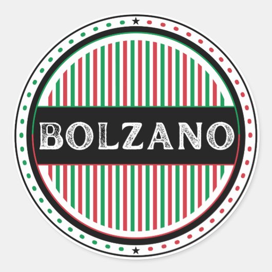 Bolzano City Pride Emblem – Italian Identity Runder Aufkleber (Vorderseite)