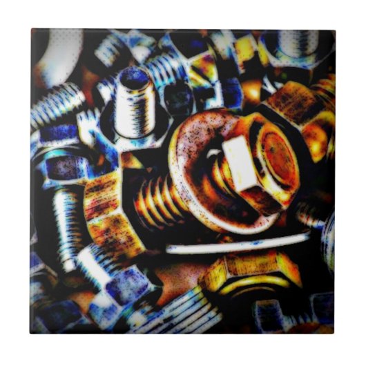 Bolzen Pop Art Fliese (Vorderseite)