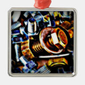 Bolzen Pop Art Silbernes Ornament (Vorne)