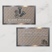 Bolzen und Nüsse | Stahlplatte Visitenkarte (Vorne/Hinten)