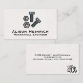 Bolzen und Nüsse Visitenkarte (Vorne/Hinten)