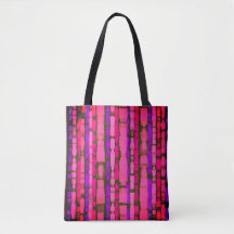 Bolzrosa und Lila Glitch Tote Bag