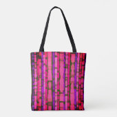 Bolzrosa und Lila Glitch Tote Bag Tasche (Rückseite)