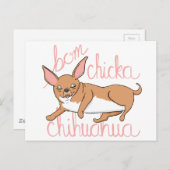 Bom Chicka Chihuahua Funny Dog Pun Postkarte (Vorne/Hinten)