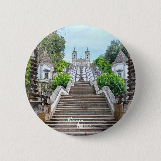 Bom Jesus de Braga Katholische Heiligtum, Portugal Button (Vorderseite)