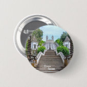 Bom Jesus de Braga Katholische Heiligtum, Portugal Button (Vorne & Hinten)