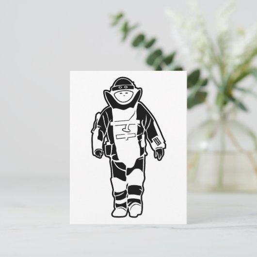 Bomb-Anzug Postkarte (Stehend Vorderseite)