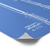 Bomb Lance 1885 Patent Art Blueprint Poster (Ecke)