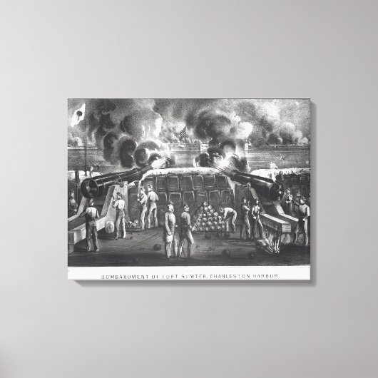 Bombardierung von Fort Sumter, Charleston Hafen Leinwanddruck (Vorderseite)