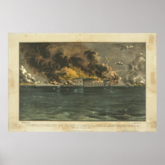 Bombardierung von Fort Sumter durch Ives Poster