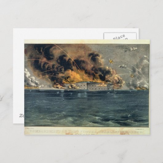 Bombardierung von Fort Sumter Postkarte (Vorne/Hinten)