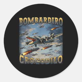 Bombardino Crocodilo Runder Aufkleber