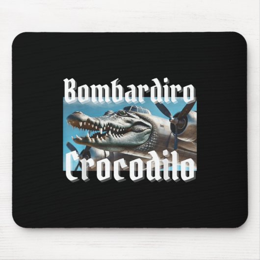 Bombardiro Bombardino Crocodilo Funny Italian Brai Mousepad (Vorne)