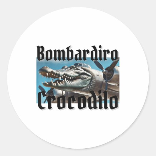 Bombardiro Bombardino Crocodilo Funny Italian Brai Runder Aufkleber (Vorderseite)