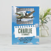 Bombardiro Crocodilo Einladung zum Geburtstag (Stehend Vorderseite)