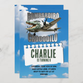 Bombardiro Crocodilo Einladung zum Geburtstag (Vorne/Hinten)