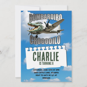 Bombardiro Crocodilo Einladung zum Geburtstag