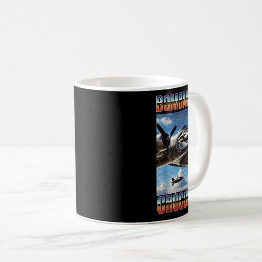 Bombardiro Crocodilo Funny Trendy Italian Brainrot Kaffeetasse (VorderseiteRechts)