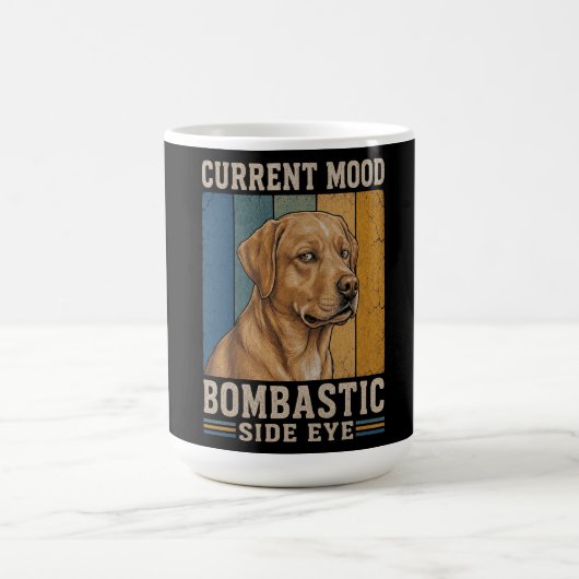 Bombastisches Seitenblick-Labrador Retro Lustiges Kaffeetasse (Mittel)