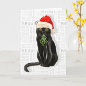 Bombay Black Cat Funny Christmas Karte (Gelbe Blume)