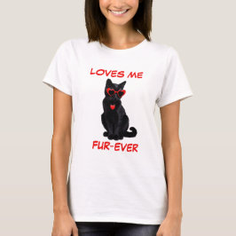Bombay Black Cat Red Heart Herz-Shaped Sonnenbrill T-Shirt