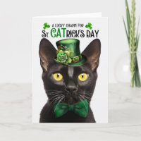 Bombay Black Cat St. CATrick's Day Lucky Charm