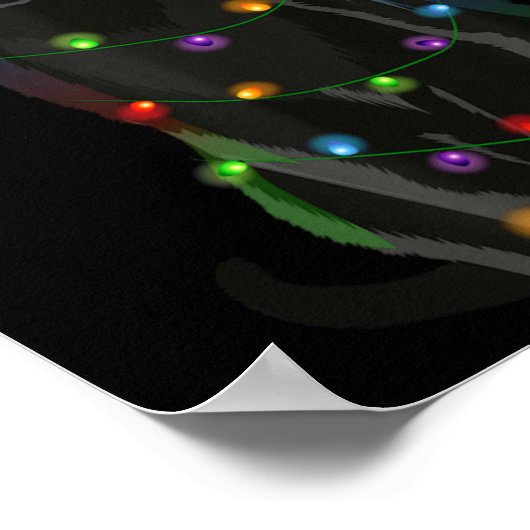 Bombay Cat Christmas Lights Xmas Cat Lover Santa H Poster (Ecke)