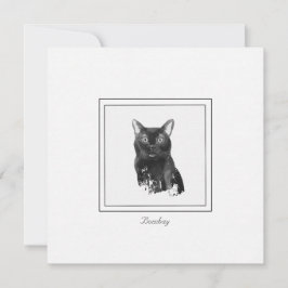Bombay Cat Elegante Chalk Zeichnend flache Notenka Mitteilungskarte