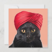 Bombay Cat mit einem Turban Einladung (Rückseite)
