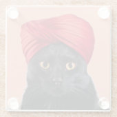 Bombay Cat mit einem Turban Glasuntersetzer (Rückseite)