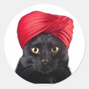 Bombay Cat mit einer Turbine Runder Aufkleber