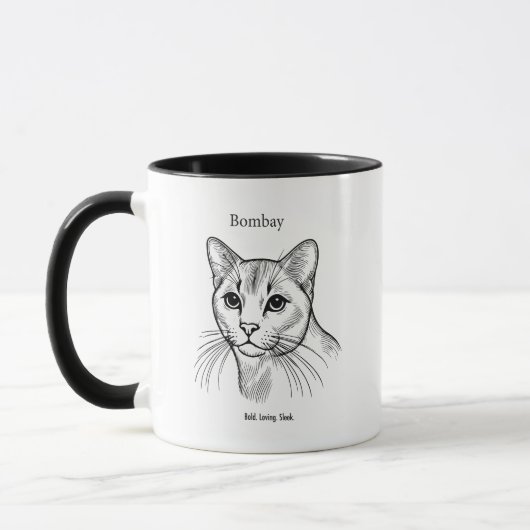 Bombay Cat Portrait Tasse (Links)