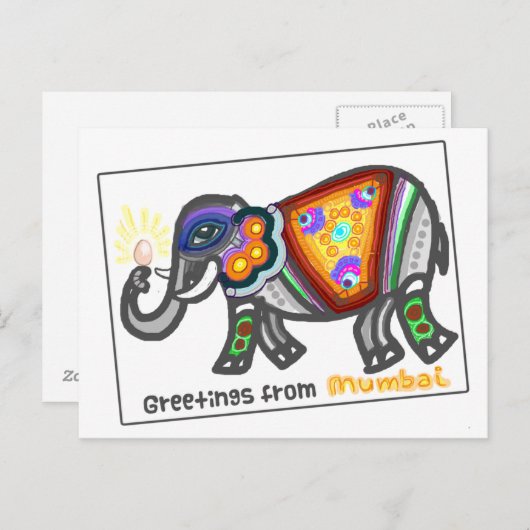 Bombay-Grüße Postkarte (Vorne/Hinten)