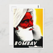 Bombay India Vintage Reise Postkarte (Vorne/Hinten)