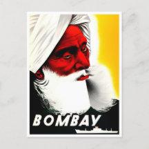 Bombay Indien Vintage-Reisepostkarte