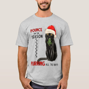 Bombay Kat Breed Black Kitty in einer Weihnachtsma T-Shirt