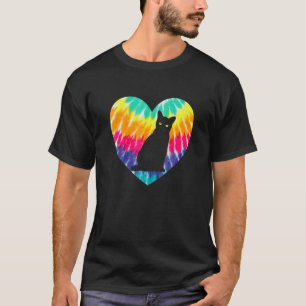 Bombay-Katze Herz mit Ie-Farbdruck für schwarze Ka T-Shirt