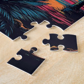 Bombay Katze mit Sonnenbrille am Strand Puzzle (Seite)