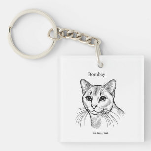 Bombay-Katzenporträt Schlüsselanhänger