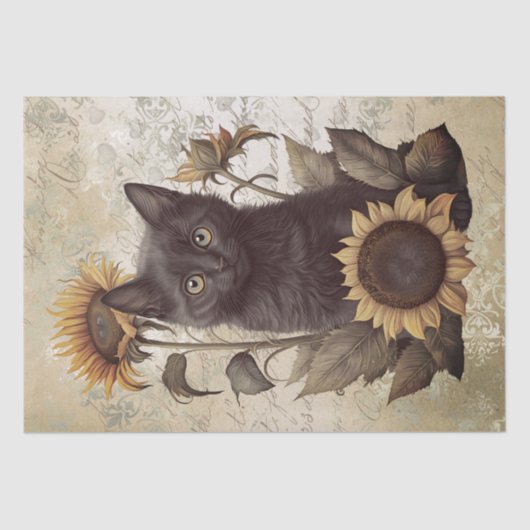 Bombay Kitten Sunflower Cat Seidenpapier (Vorderseite)