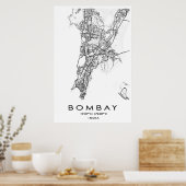 Bombay/Mumbai Map Poster | Maharashtra | Indien (Küche)