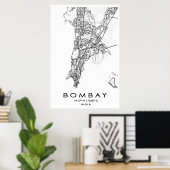 Bombay/Mumbai Map Poster | Maharashtra | Indien (Heimbüro)