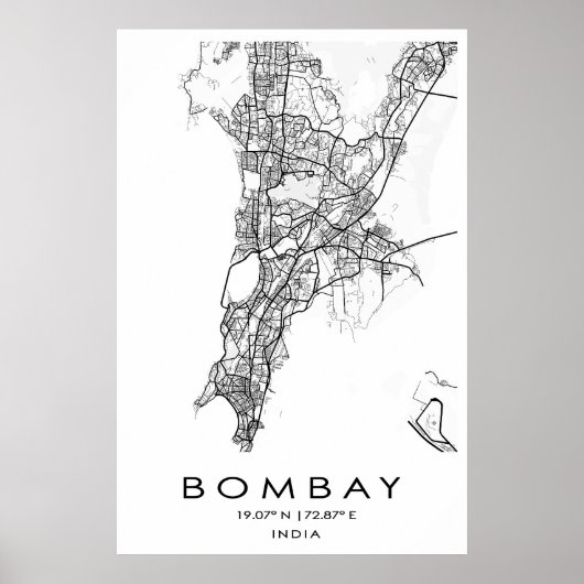 Bombay/Mumbai Map Poster | Maharashtra | Indien (Vorne)