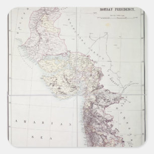 Bombay Präsidentschaft, 1890 Quadratischer Aufkleber